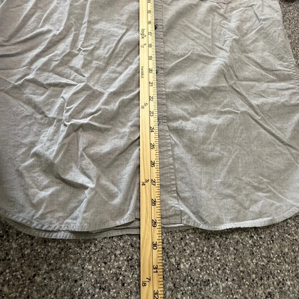 Banana Republic Mens Gray Cotton Button Down Shirt Long Sleeve Size L 16-16.5